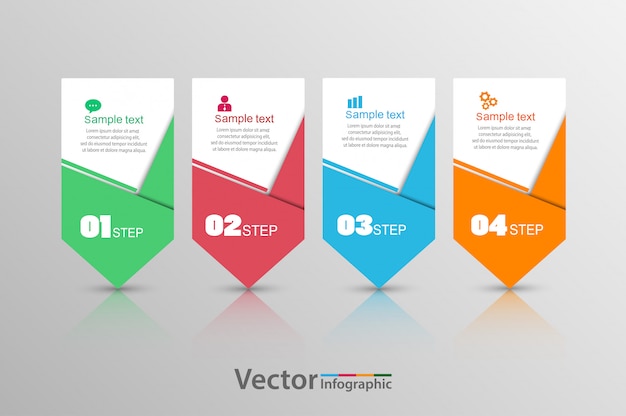 Vector infographic template with four steps