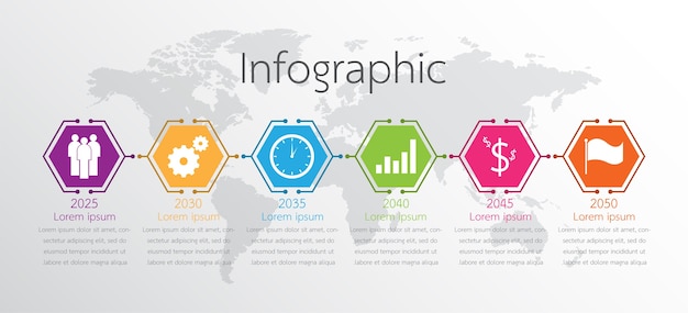 Vector infographic templates used for detailed reports