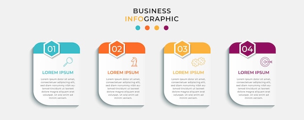 Vector Infographics with 4 options or steps. Business concept.