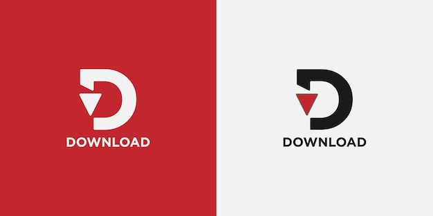 VECTOR INITIAL LETTER D FOR DOWNLOAD. SIMPLE LOGO DESIGN ILLUSTRATION