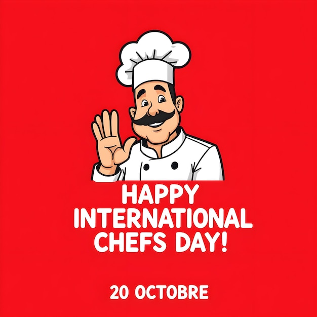 Vector vector international chefs day poster logo