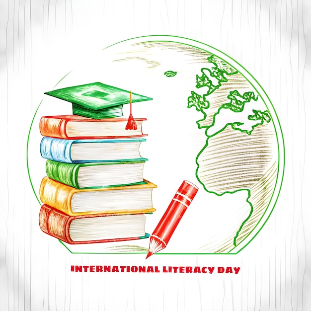 Vector vector international literacy day