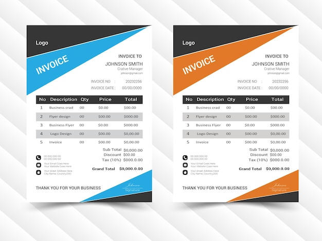 vector Invoice minimal design template for business