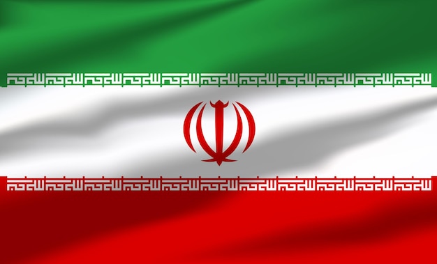 Vector Iran Flag Waving Realistic Flowing Flags