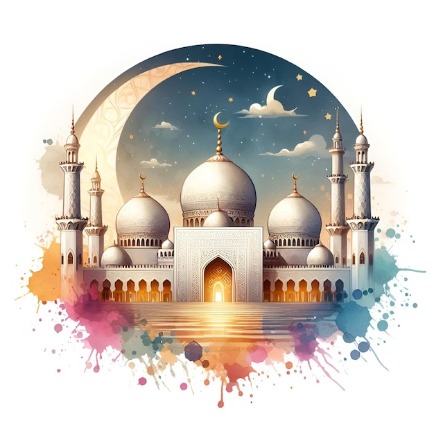 Vector Islamic mosque logo design