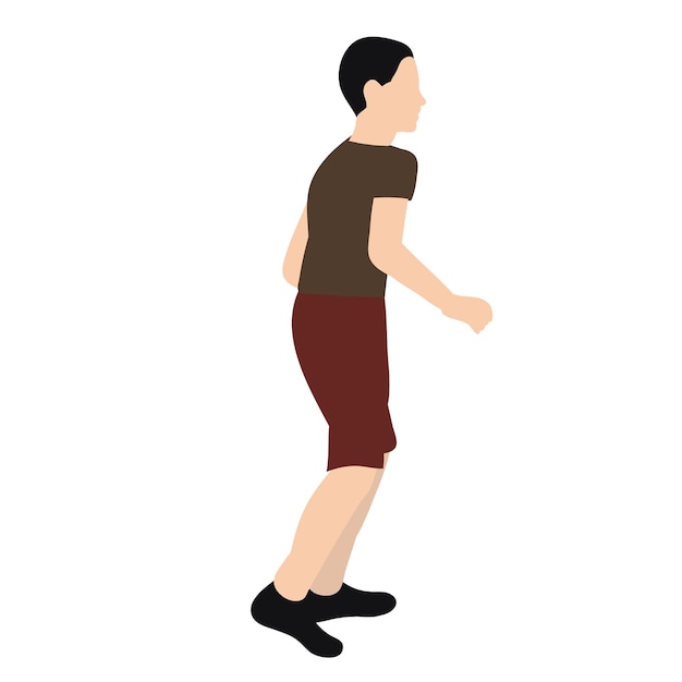 Vector isolated boy in flat style no face on white background