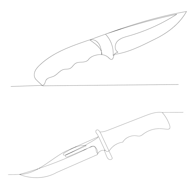 Vector vector isolated continuous line drawing knife