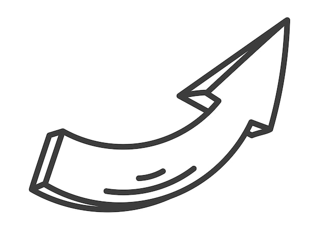 Vector isolated doodle symbol of funny arrow