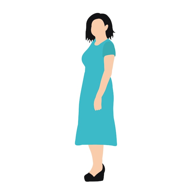 Vector isolated in a flat style girl woman