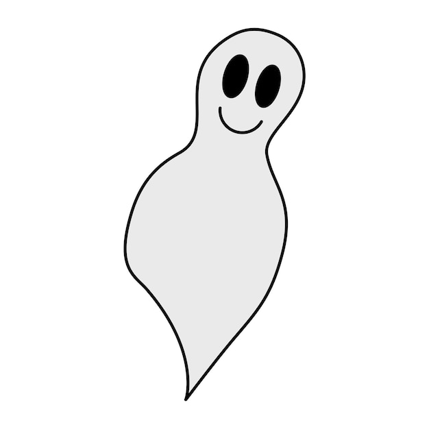 Vector isolated halloween element friendly happy ghost