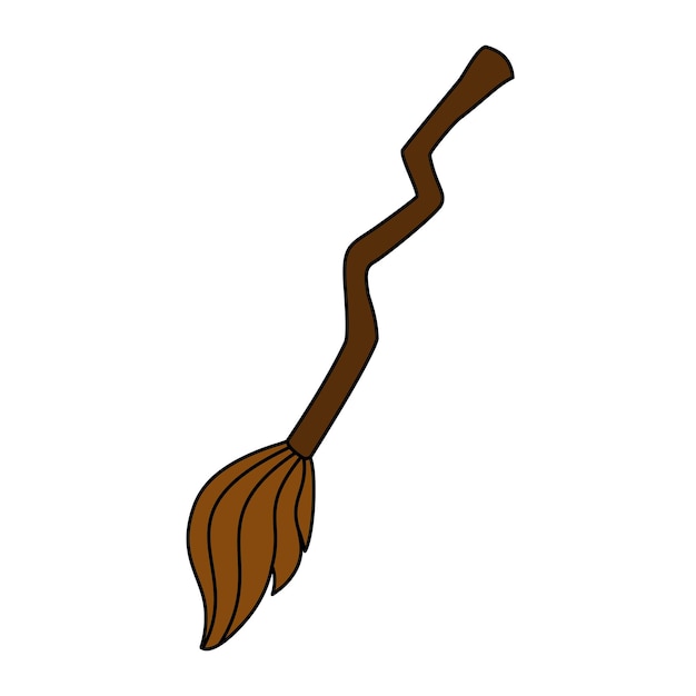 Vector isolated halloween element witch magic broom