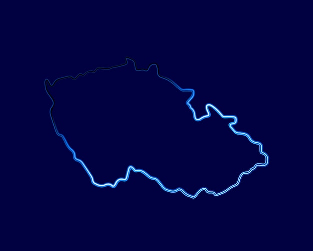 Vector isolated illustration of Czech Republic map with neon effect.