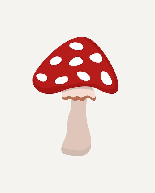 Vector isolated illustration of fly agaric, bright toxic mushoom.