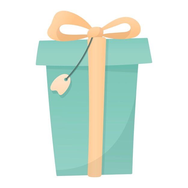 Vector isolated illustration of a holiday gift box. Bright Christmas wrapper and ribbon with a bow.