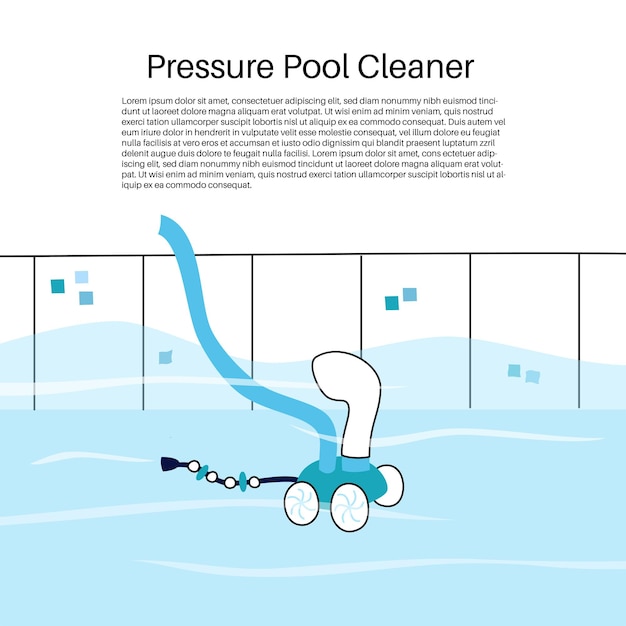 Vector vector isolated illustration of the swimming pool automated pressure type vacuum cleaner