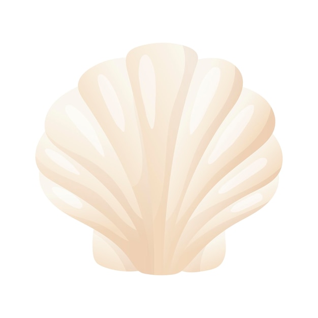 Vector isolated illustration on white background White beautiful gradient shell Inhabitants of the aquatic world