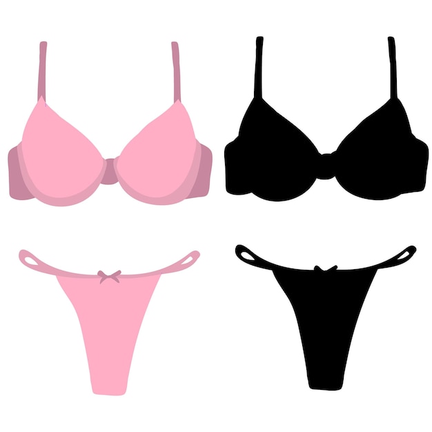 Vector isolated lingerie with silhouette