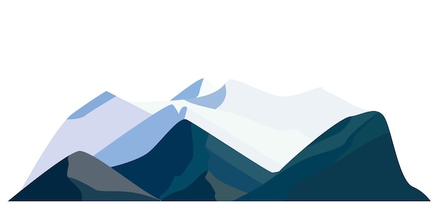 Vector isolated mountains in flat style