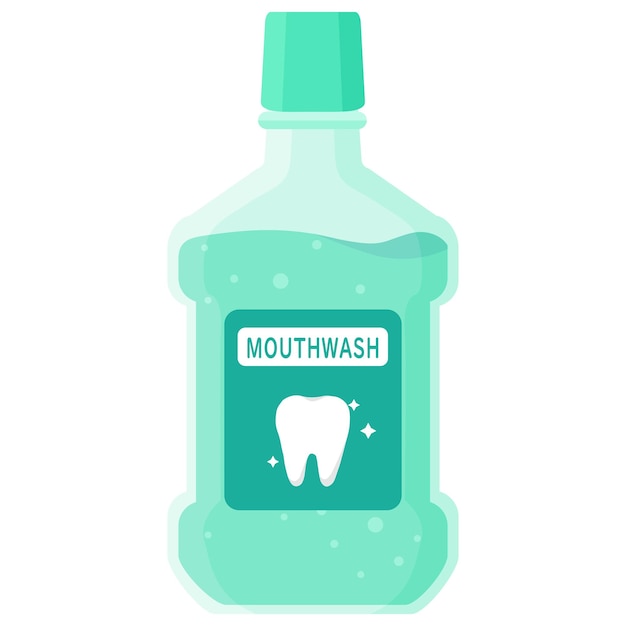 Vector isolated object illustration oral dental care mouthwash liquid