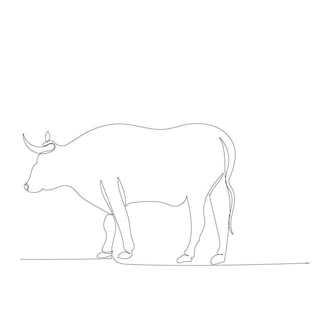 Vector isolated one line drawing bull