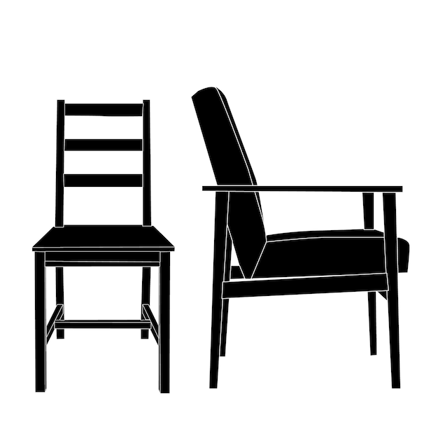 Vector isolated silhouette chair