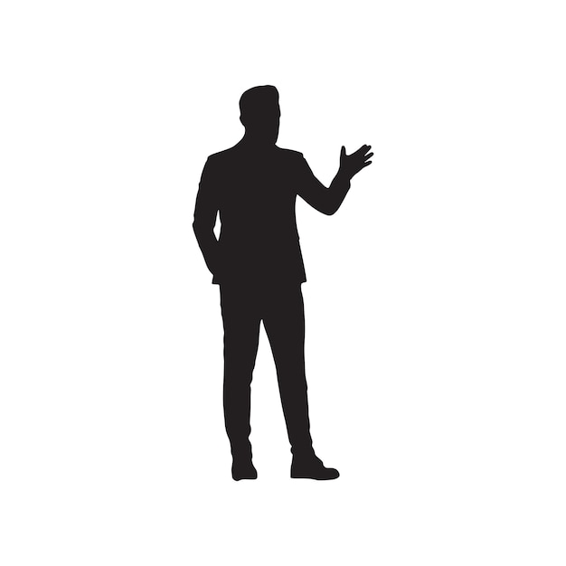 vector isolated silhouette man standing on a white background