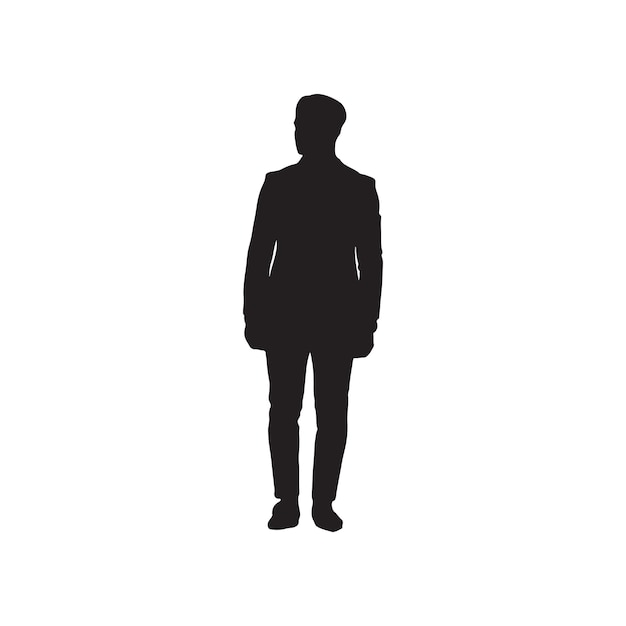 vector isolated silhouette man standing on a white background