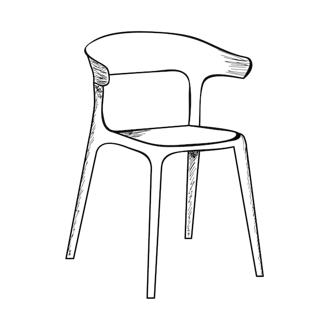 Vector isolated sketch of chair