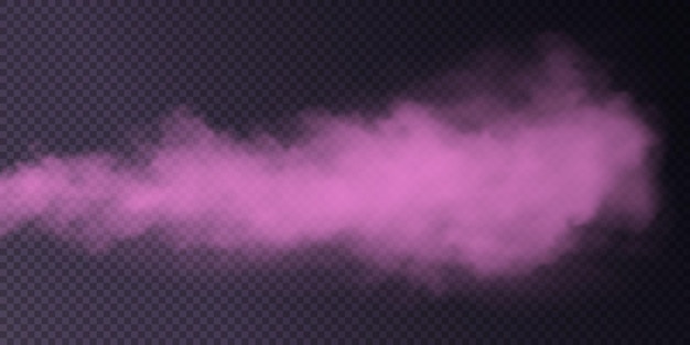 Vector isolated smoke PNG Pink smoke texture on a transparent black background Special effect