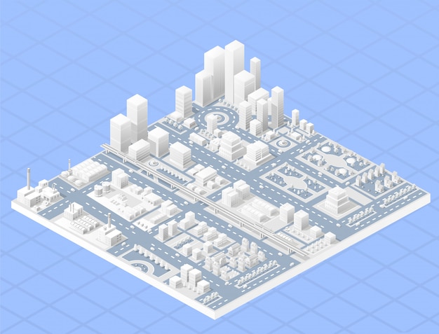 Vector isometric center of the city 