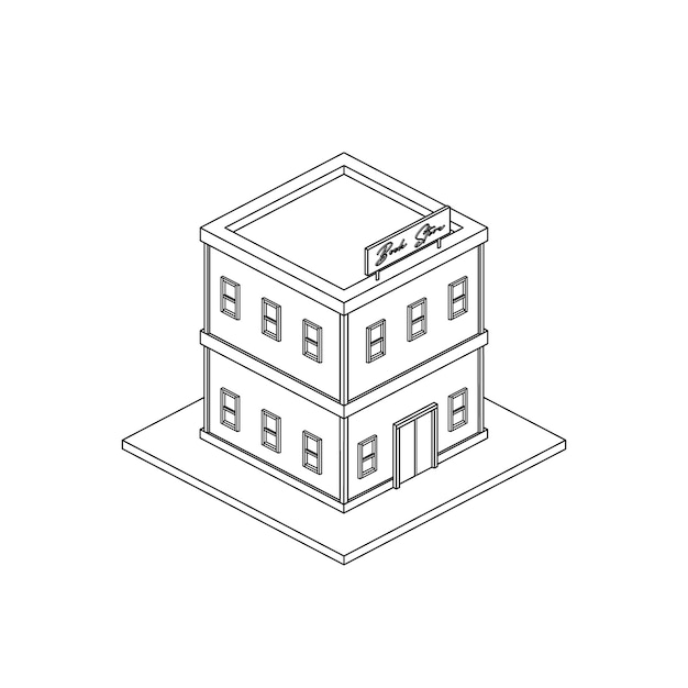 vector isometric coloring building