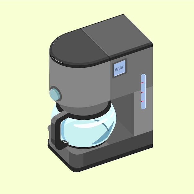 vector isometric illustration of a grey coffe maker