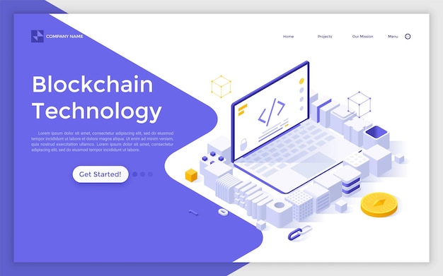 Vector Isometric Landing Page Template