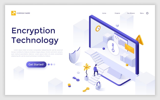 Vector Isometric Landing Page Template