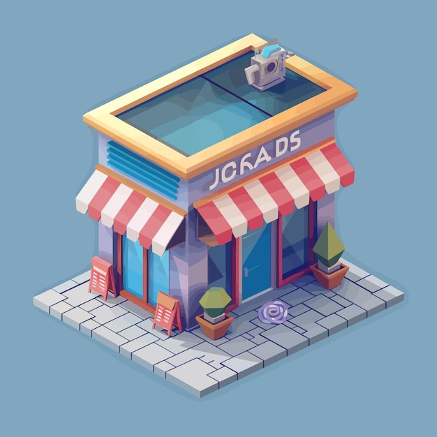 Vector vector_isometric_low_poly_clothing_store