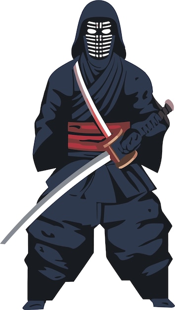 Vector japanese kendo athlete illustration