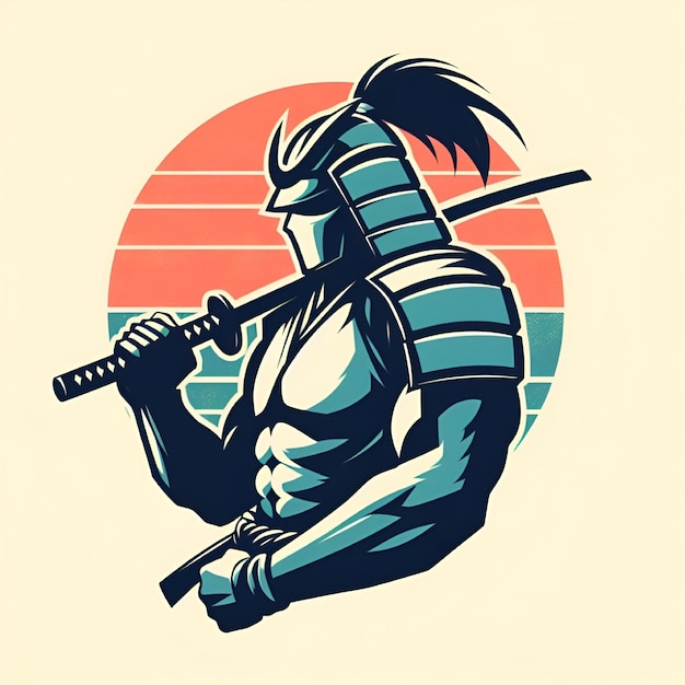 vector japanese samurai logo