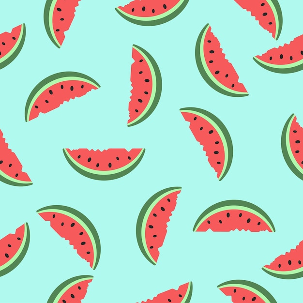 Vector juicy watermelon seamless pattern