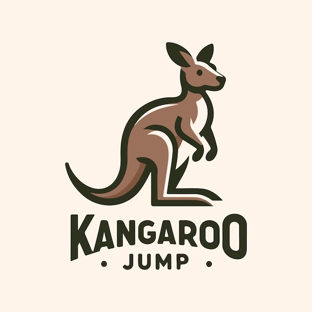 Vector vector kangaroo illustration logo design