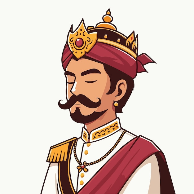 vector king with a simple flat design style and white background