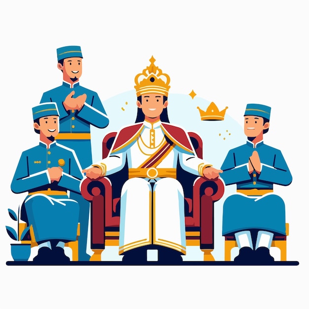 vector king with a simple flat design style and white background