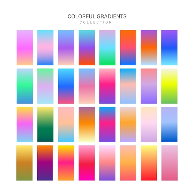 Vector vector kit of gradients colors collection