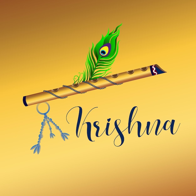 Vector Krishna flute design