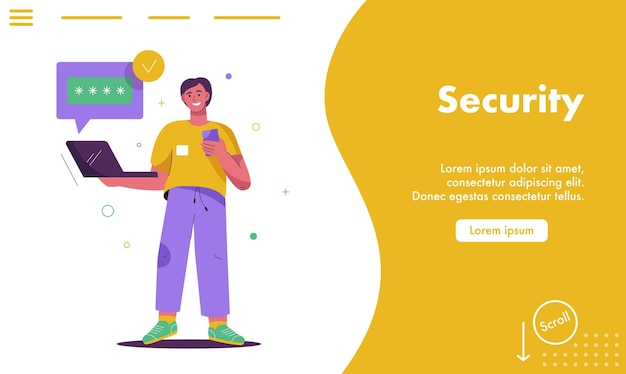 Vector landing page of internet security concept