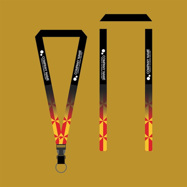 Vector lanyard business template for employees or staff in office startups and companies