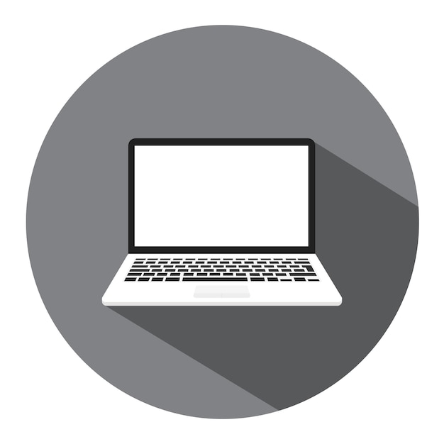 Vector Laptop. Flat icon illustration. Digital display, modern technology, stylish image