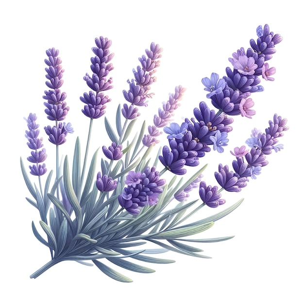 vector lavender in white background