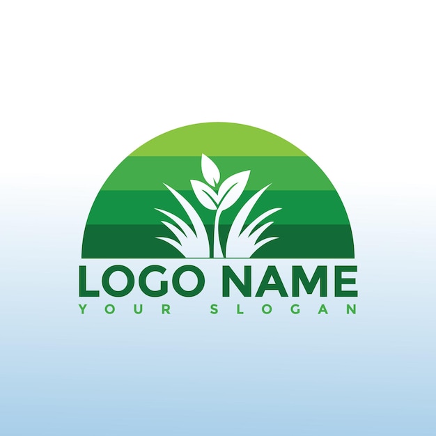 Vector leaf logo green clean eco icon tree growth