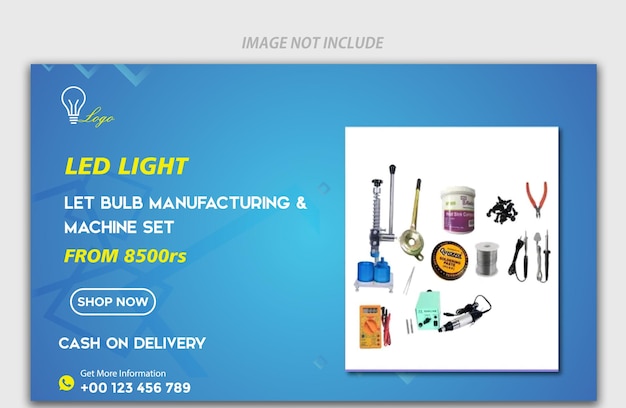 vector led bulb product web banner design