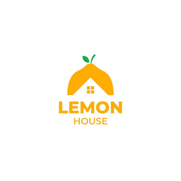 Vector lemon house logo design illustration